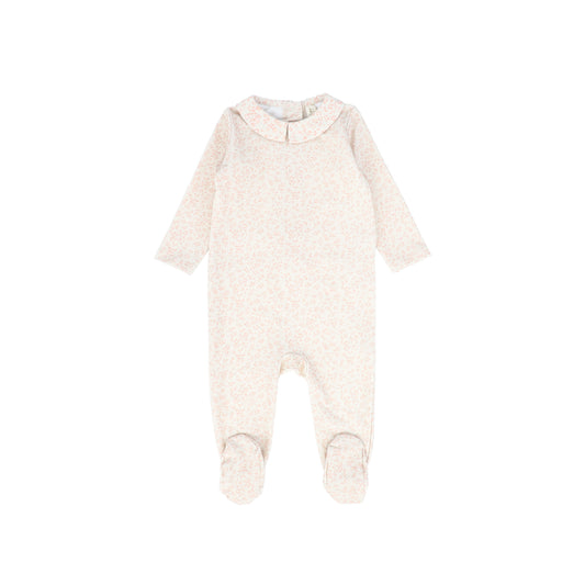 Bebe Jolee Beige Small Leaf Printed Footie [FINAL SALE]