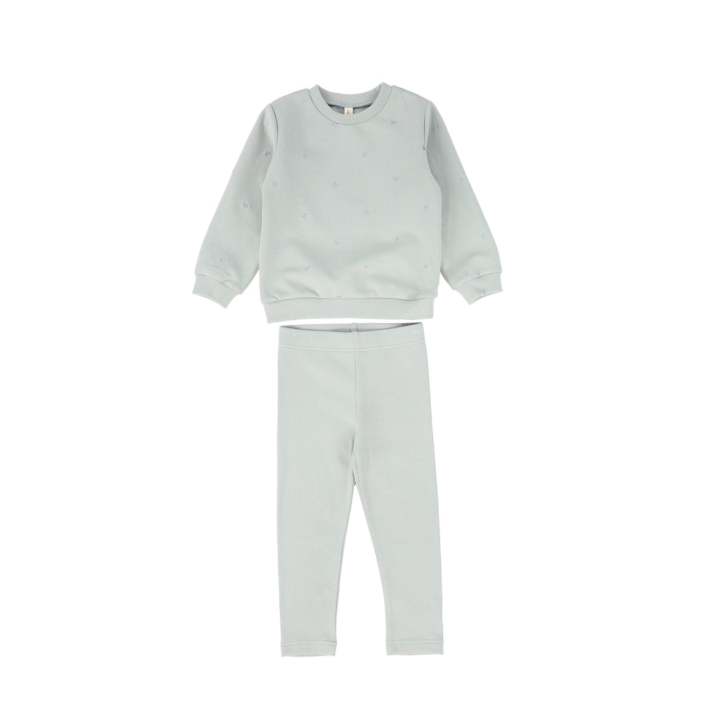 Bebe Jolee Sage Embroidered Bird Sweatshirt Set [FINAL SALE]