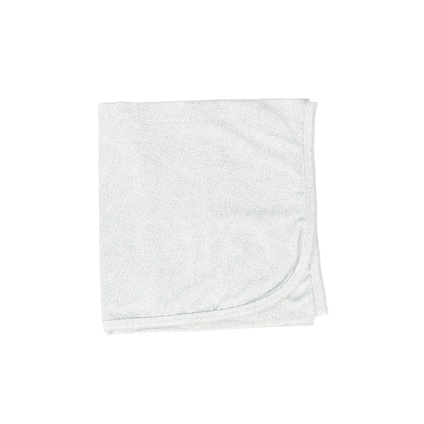 Bebe Jolee Sage Leaf Print Scallop Trim Blanket [FINAL SALE]