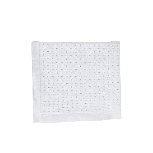 BEBE JOLEE BLUE KNIT POINTELLE BLANKET