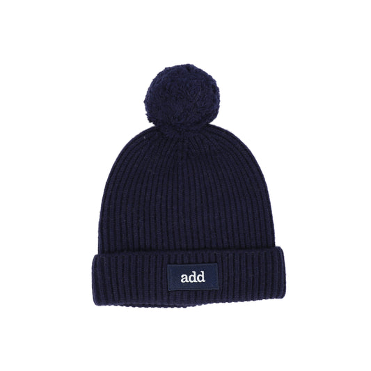 ADD NAVY WOOL POM POM BEANIE