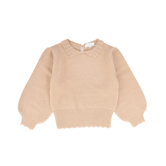 CERA UNA VOLTA DUSTY PINK KNIT PUFF SLEEVE SWEATER [FINAL SALE]