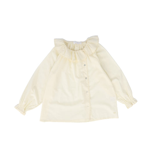 CERA UNA VOLTA CREAM RUFFLE COLLAR TOP