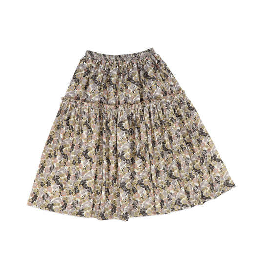 CERA UNA VOLTA GOLD/PINK FLOWER PRINT SKIRT [FINAL SALE]