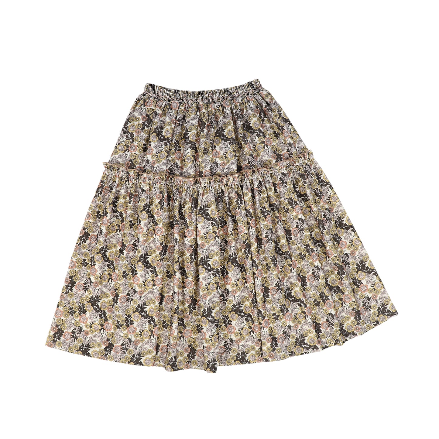 CERA UNA VOLTA GOLD/PINK FLOWER PRINT SKIRT [FINAL SALE]