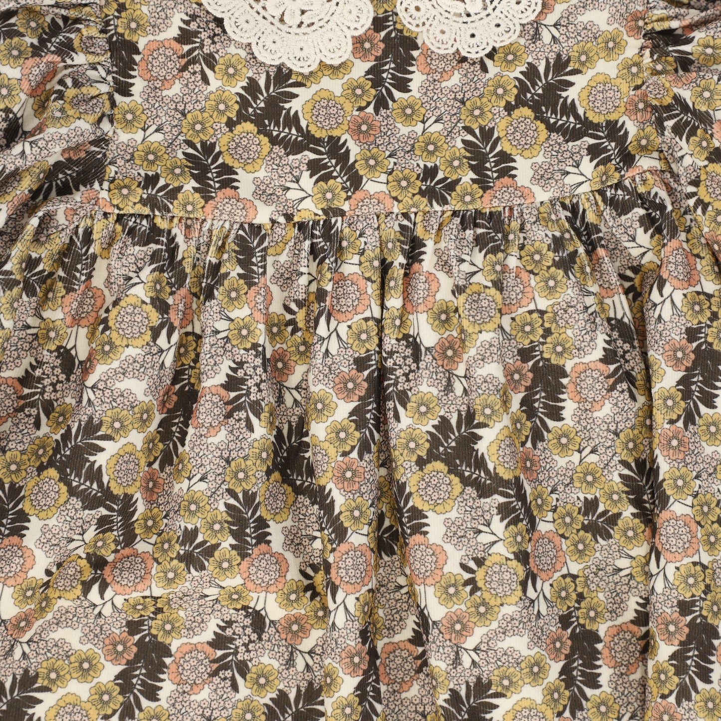 CERA UNA VOLTA GOLD/PINK FLOWER PRINT DRESS