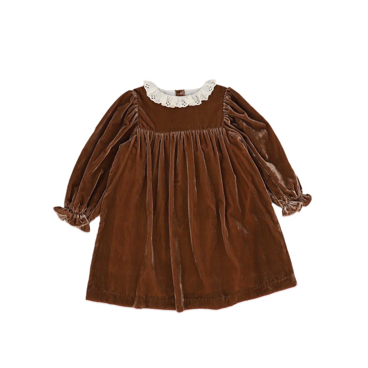 CERA UNA VOLTA RUST/CREAM COLLAR HIGH WAISTED VELVET DRESS [FINAL SALE]