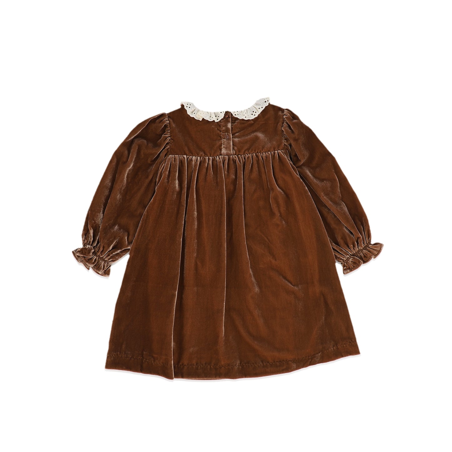 CERA UNA VOLTA RUST/CREAM COLLAR HIGH WAISTED VELVET DRESS [FINAL SALE]