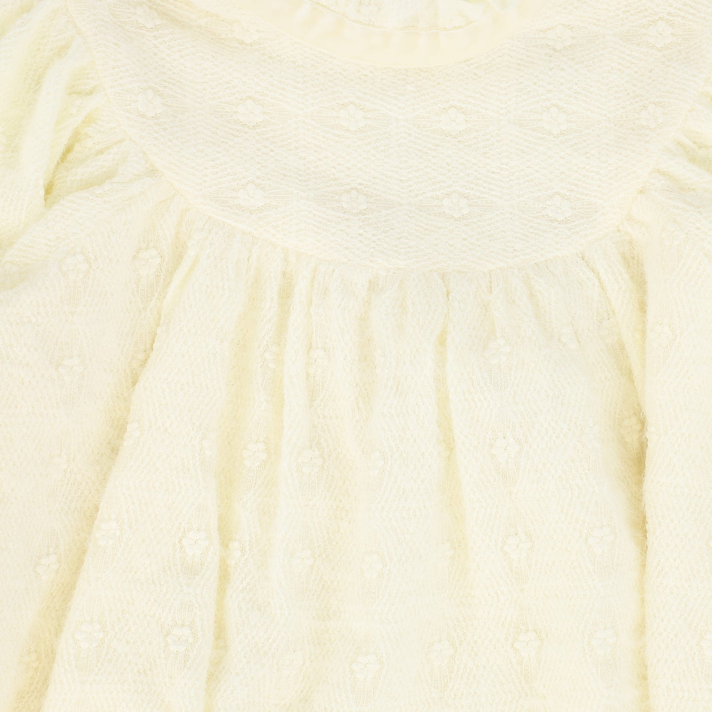 CERA UNA VOLTA CREAM KNIT RUFFLE TRIM DRESS