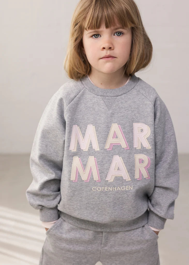 MARMAR COPENHAGEN GREY/PINK LOGO SWEATSHIRT