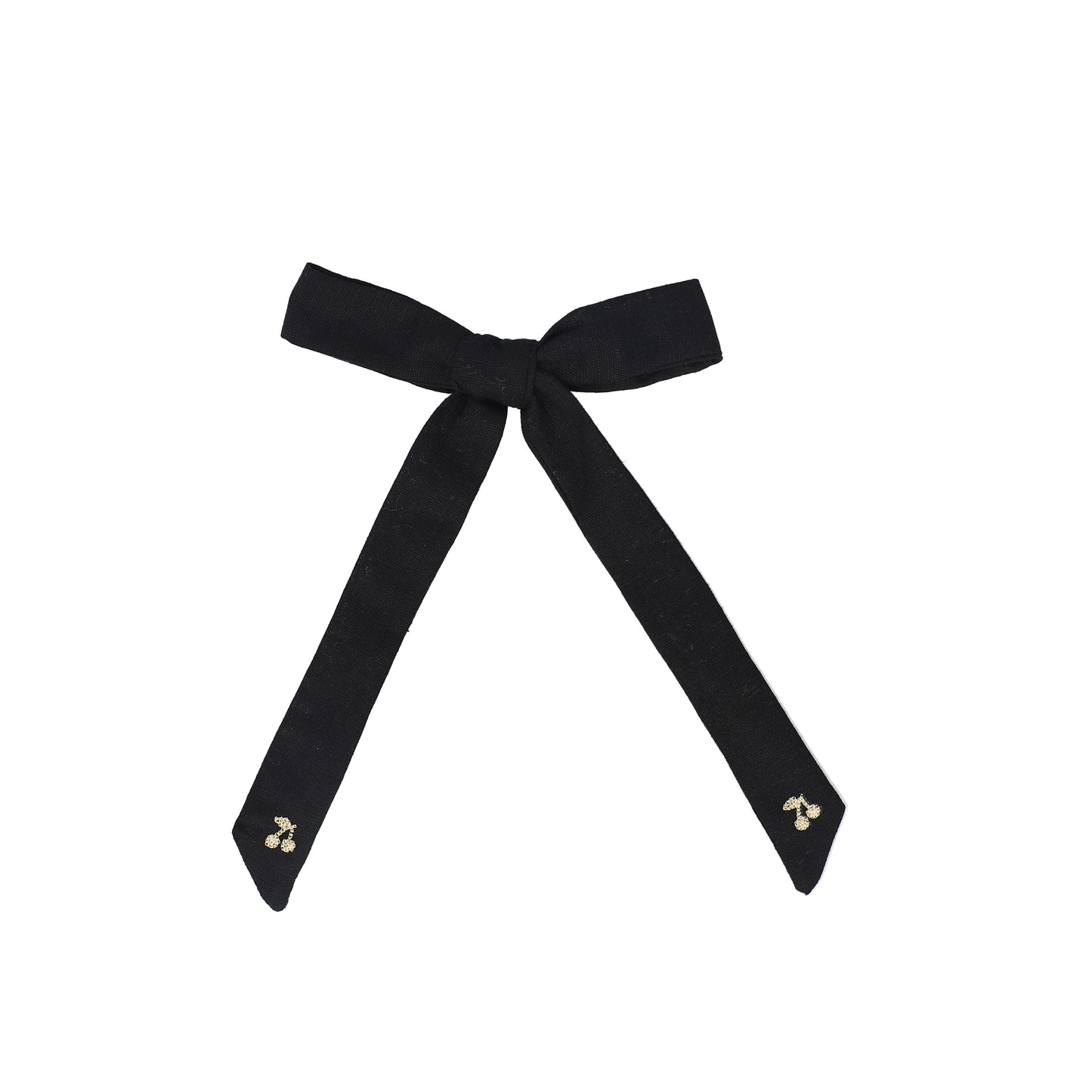 LE ENFANT BLACK EMBROIDERED CHERRY BOW [FINAL SALE]