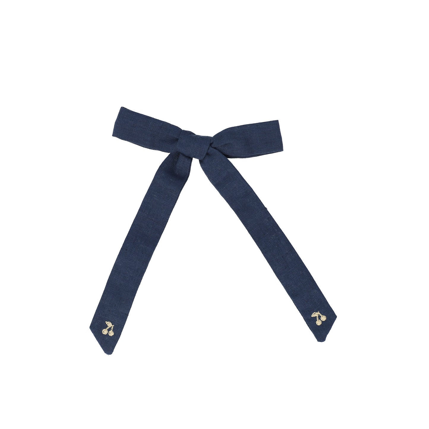 LE ENFANT NAVY EMBROIDERED CHERRY BOW [FINAL SALE]