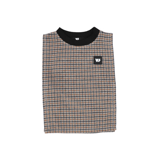 VENERA ARAPU GREY/ORANGE CHECKED VEST [FINAL SALE]