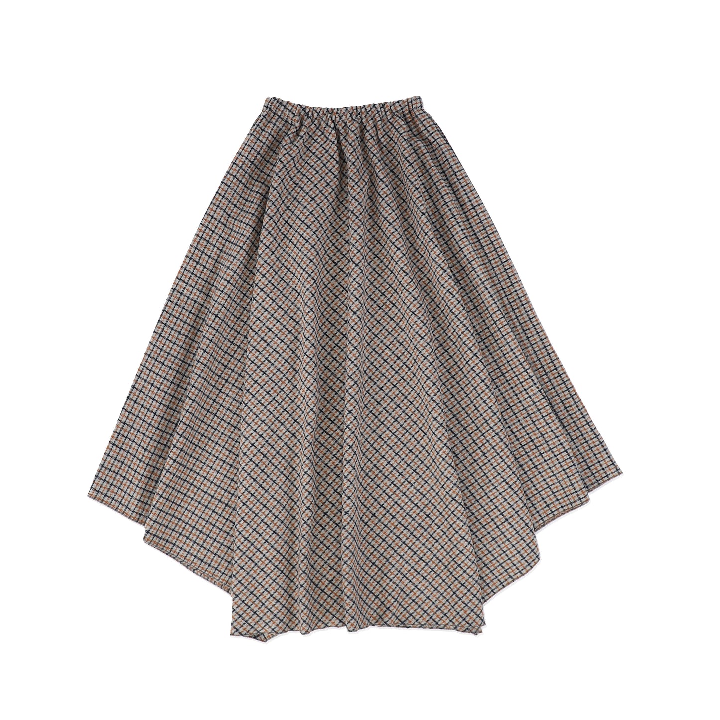 VENERA ARAPU GREY/ORANGE CHECKED MIDI SKIRT [FINAL SALE]