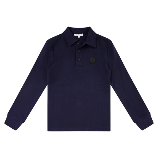 3 BUTTONS NAVY BLUE LOGO POLO