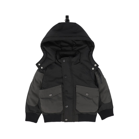 IBIS BLACK/GREEN BOMBER COAT