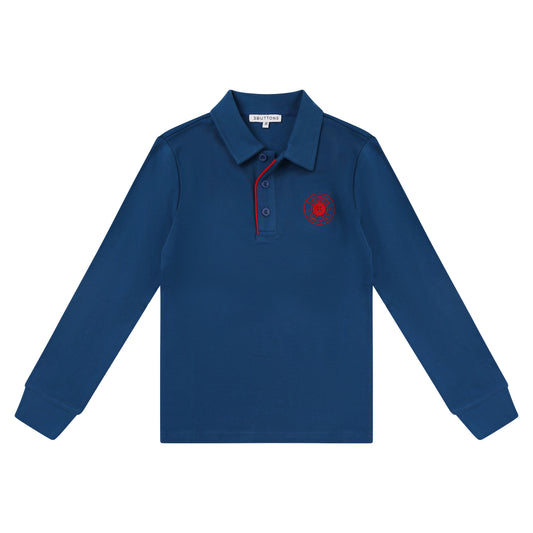 3 BUTTONS BLUE/RED TRIM POLO