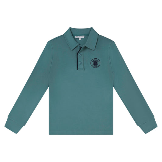 3 BUTTONS TEAL/NAVY TRIM POLO