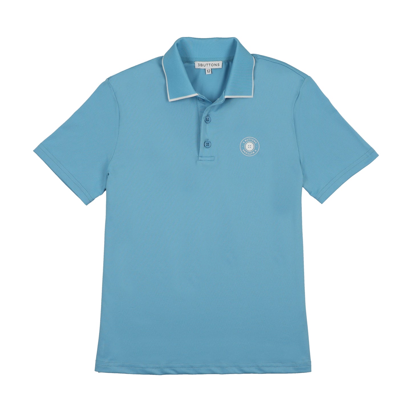 3 BUTTONS BLUE/WHITE COLOR POP POLO