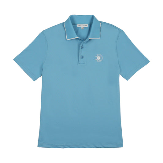 3 BUTTONS BLUE/WHITE COLOR POP POLO