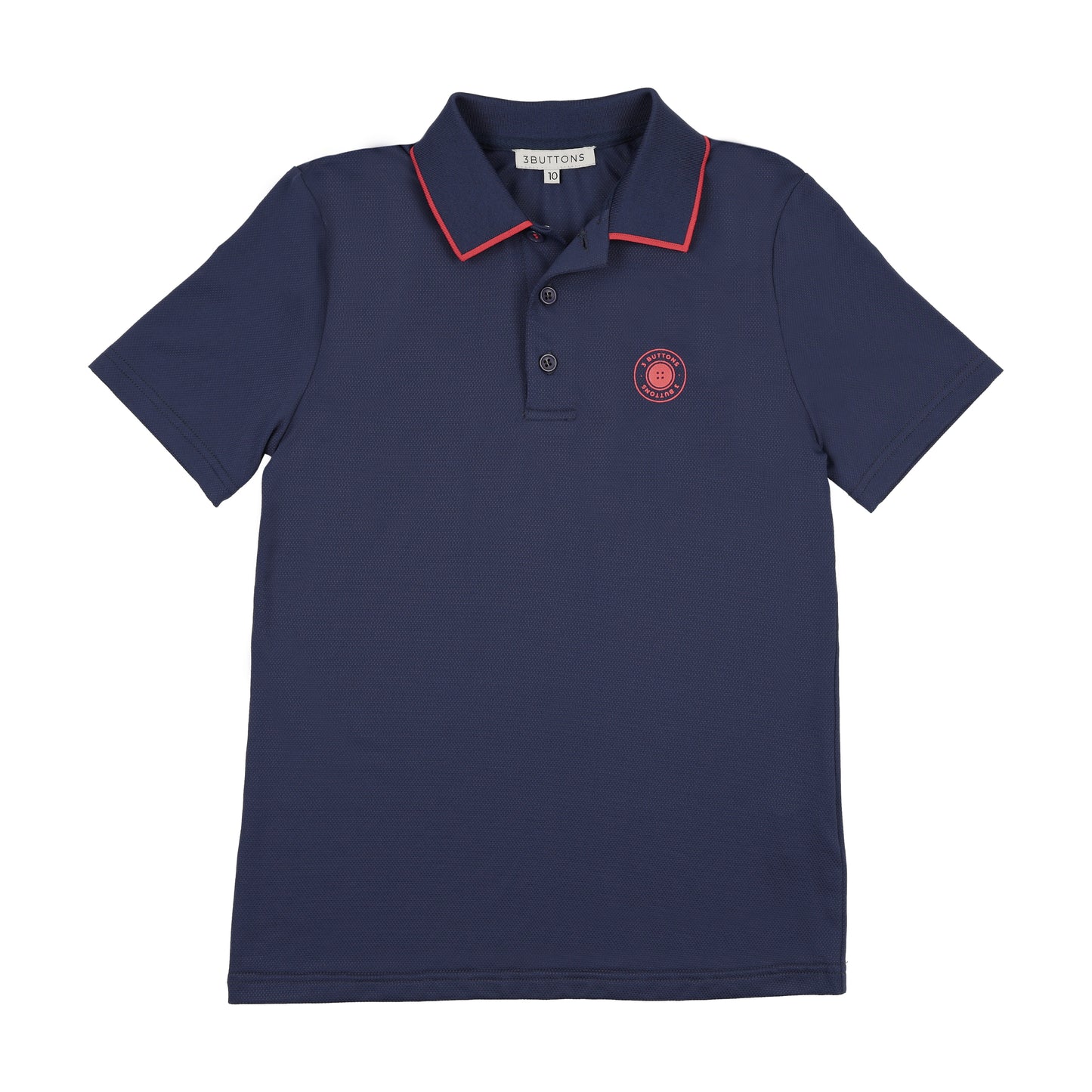 3 BUTTONS NAVY/RED COLOR POP POLO