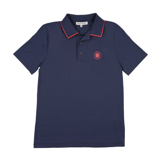 3 BUTTONS NAVY/RED COLOR POP POLO