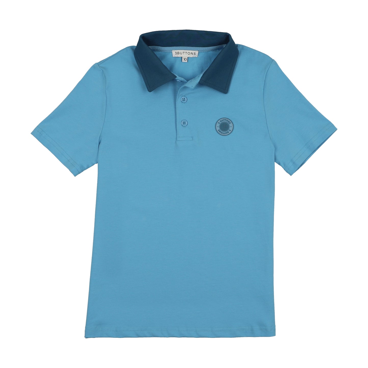 3 BUTTONS BLUE CONTRAST COLLAR POLO