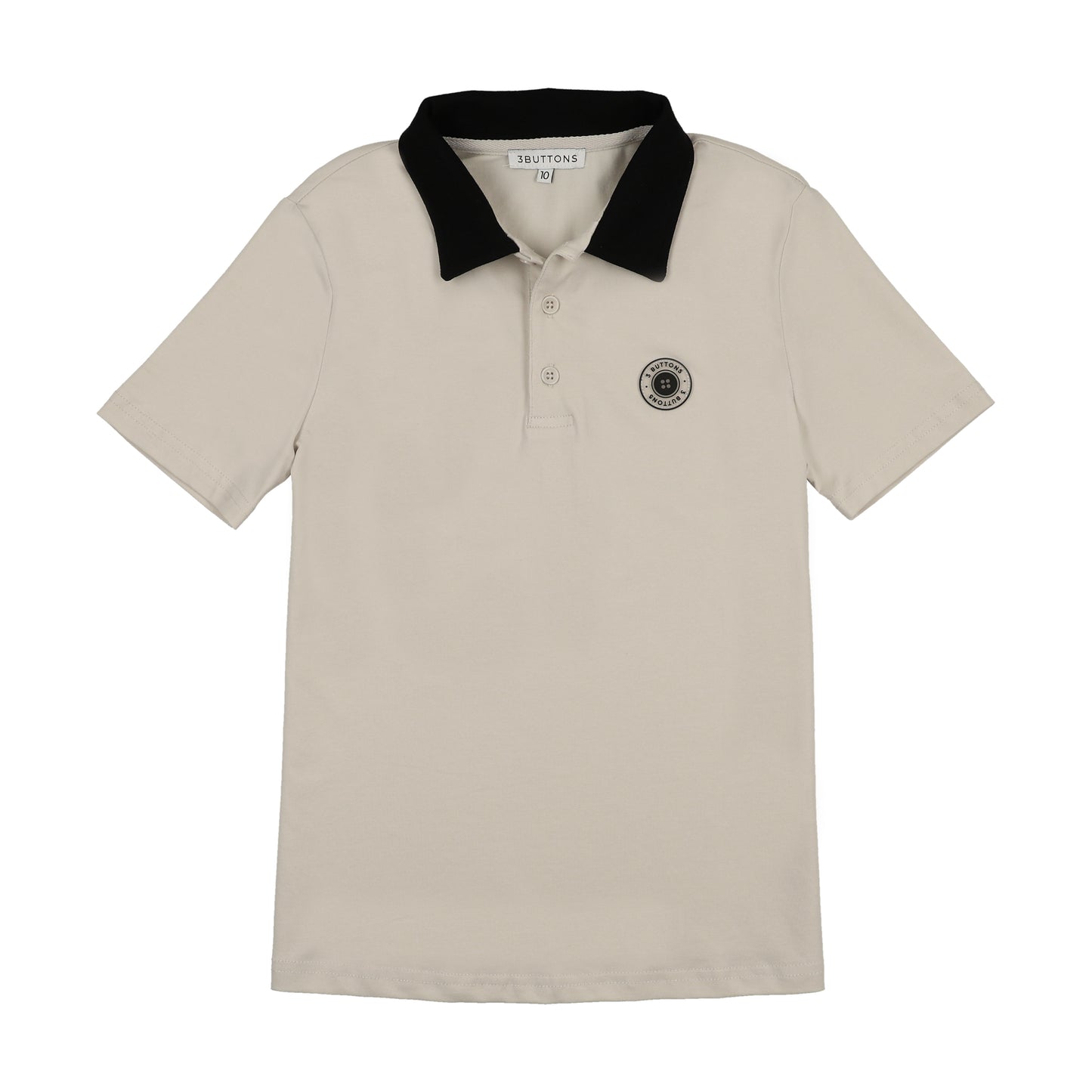 3 BUTTONS GREY/BLACK CONTRAST COLLAR POLO