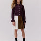 COTTIER BURGUNDY COLLAR KNIT CARDIGAN