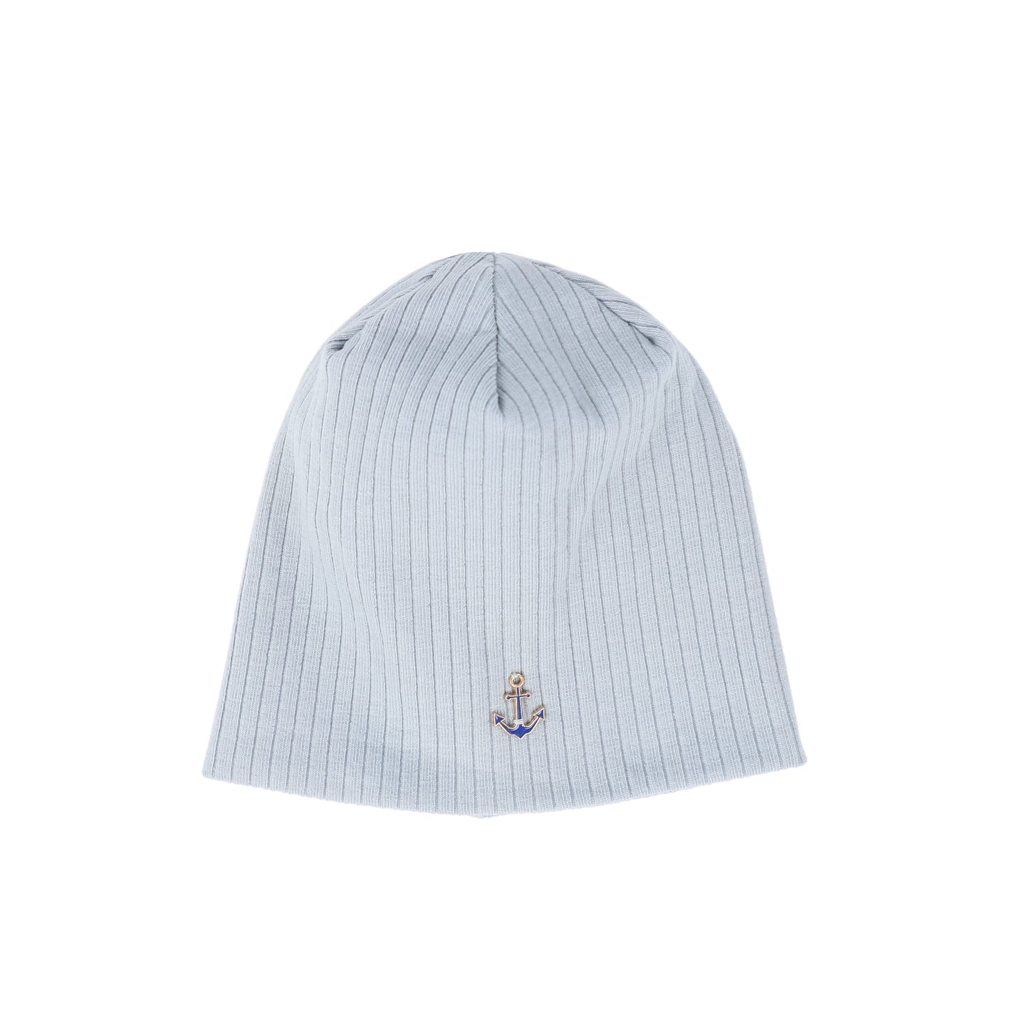 BEBE BEAUTE BLUE RIBBED CHARM BEANIE