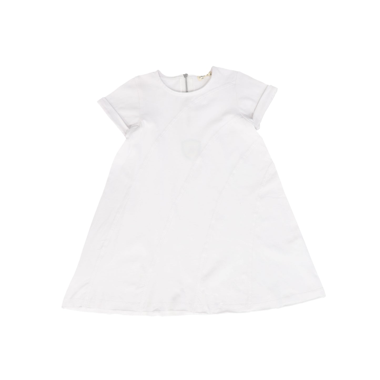 CREW KIDS WHITE PANEL STITCHED DRESS