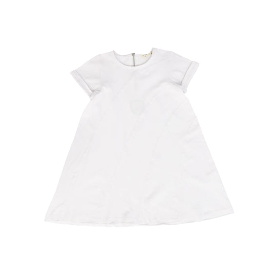 CREW KIDS WHITE PANEL STITCHED DRESS