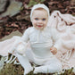 LAMOUR LOU CREAM/TAN HEART STITCHED FOOTIE