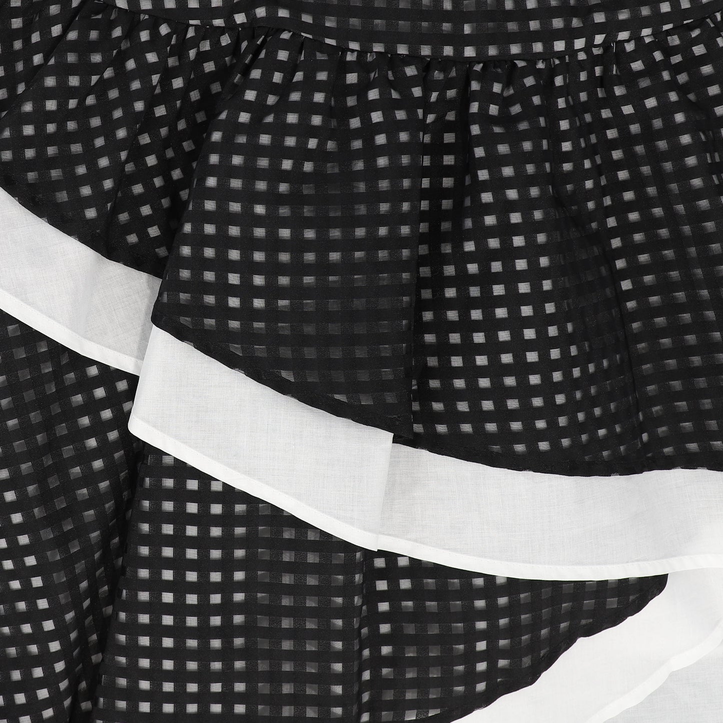 TWINSET BLACK/WHITE CHECKERED LAYER SKIRT [FINAL SALE]