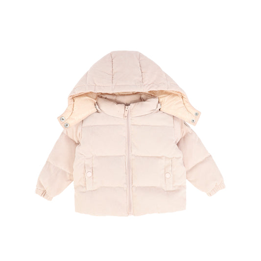 DENALI PINK CORDUROY PUFFER COAT