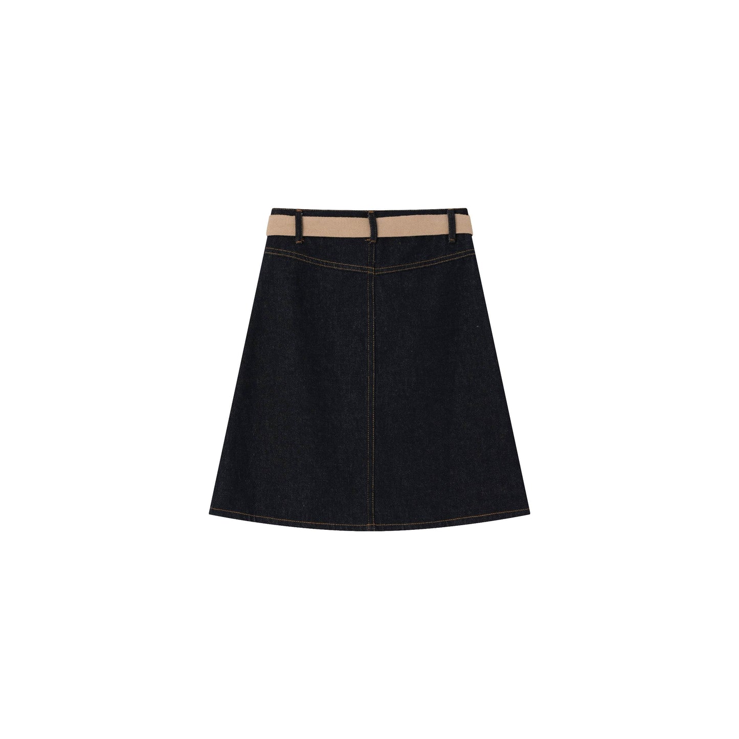 COCO BLANC BLUE DENIM STITCH BELT SKIRT