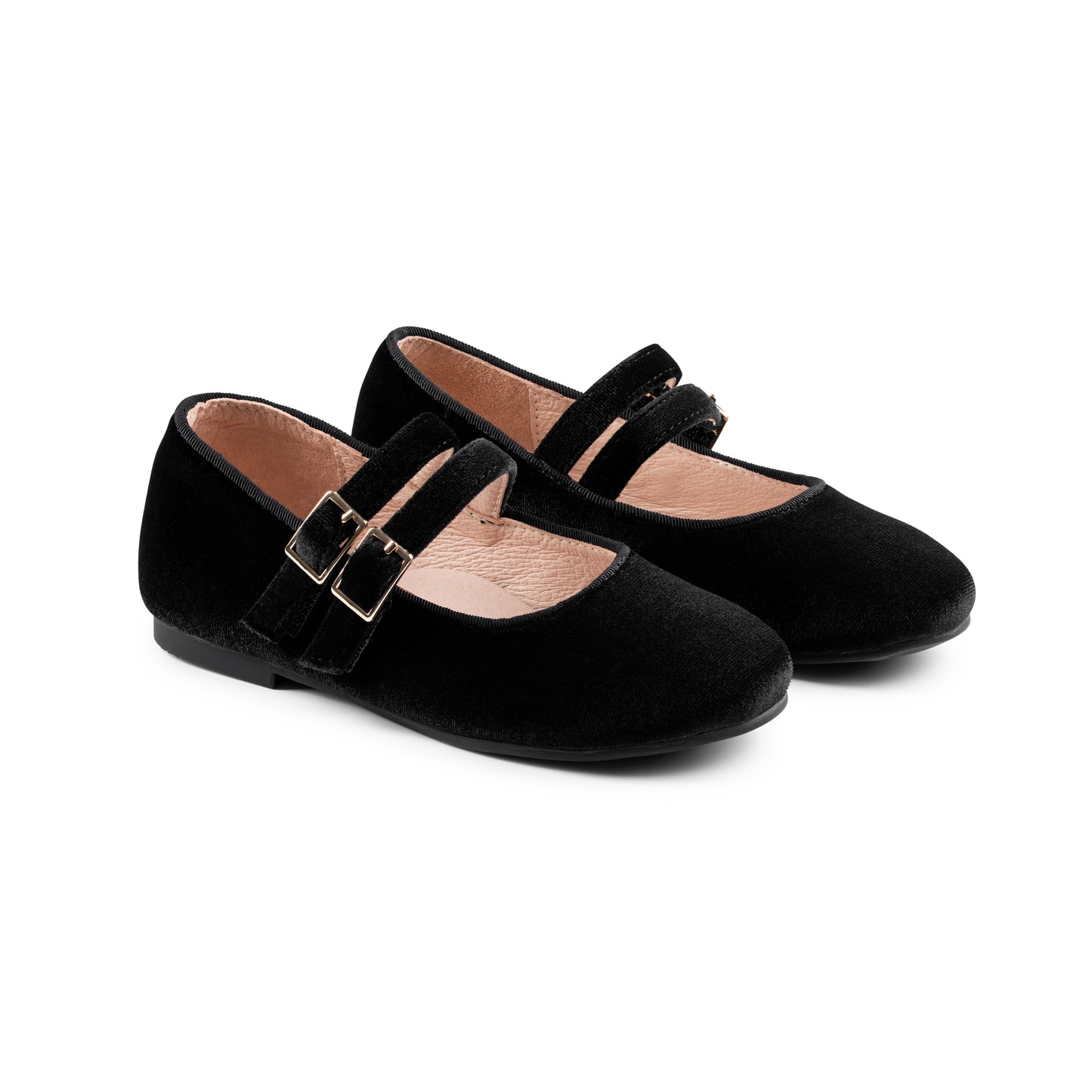 RAYBELLE BLACK VELVET DOUBLE BUCKLE MARY JANES
