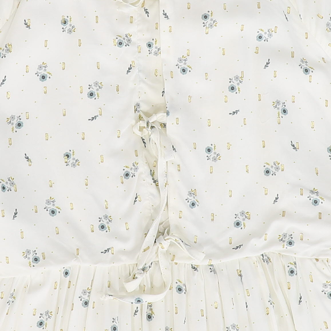 COSMOSOPHIE WHITE / BLUE FLORAL PRINTED 3/4 SLEEVE DRESS [FINAL SALE]