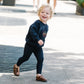 ANALOGIE NAVY PLAID BOY SWEATSHIRT