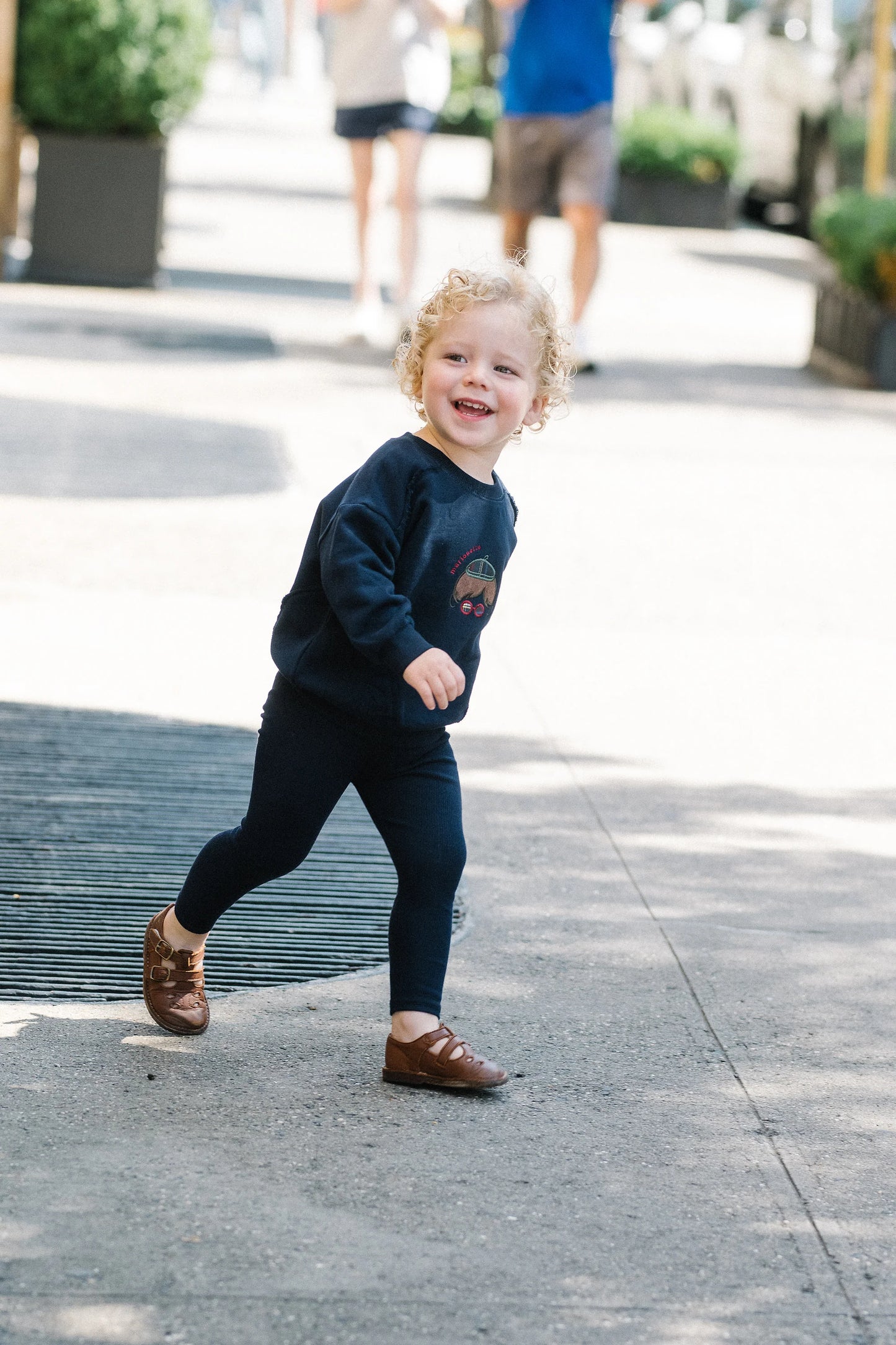 ANALOGIE NAVY PLAID BOY SWEATSHIRT