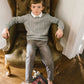 ANALOGIE MID GREY WINDOWPANE PLAID PANTS