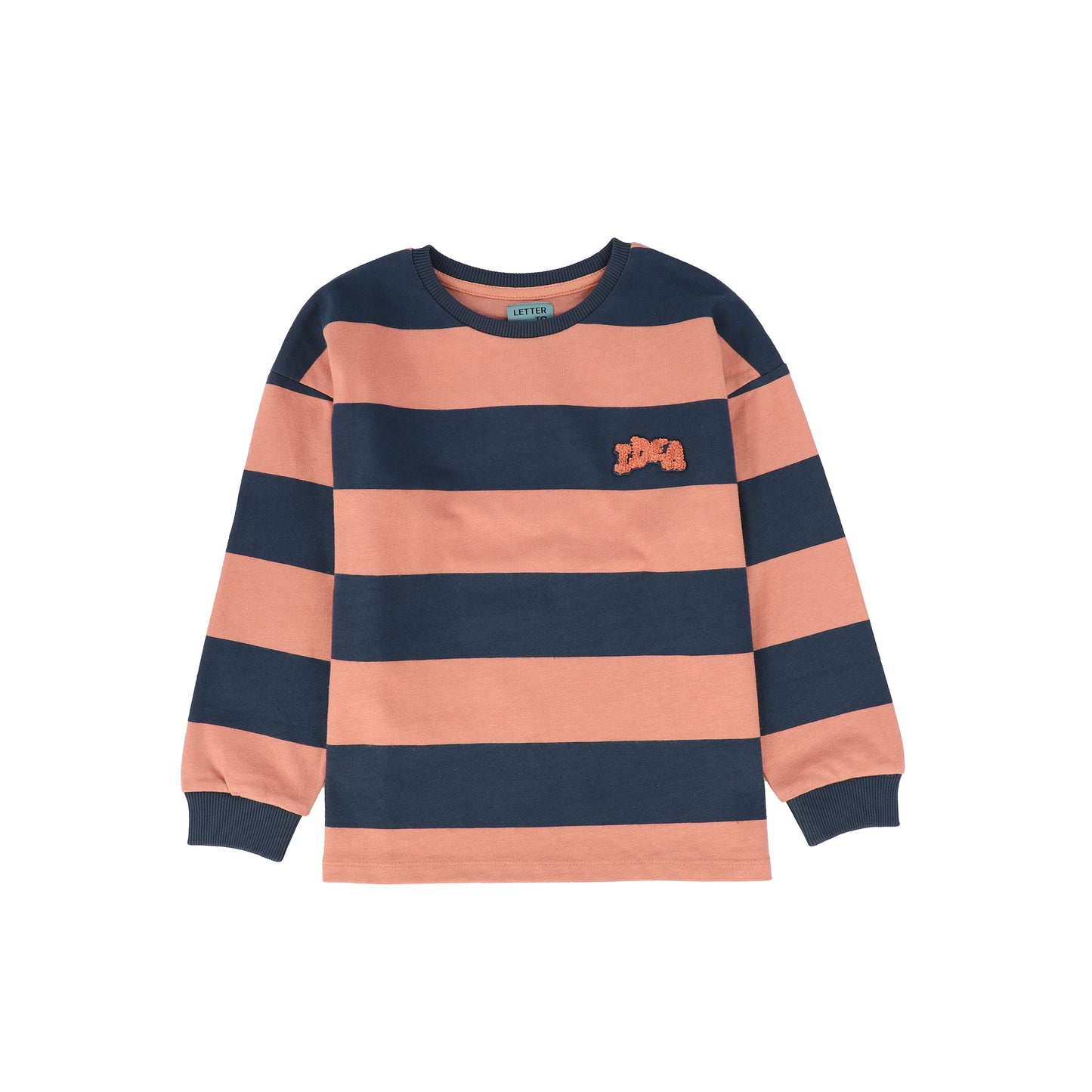 LETTER TO THE WORLD DULL CORAL/NAVY STRIPED TEE [FINAL SALE]