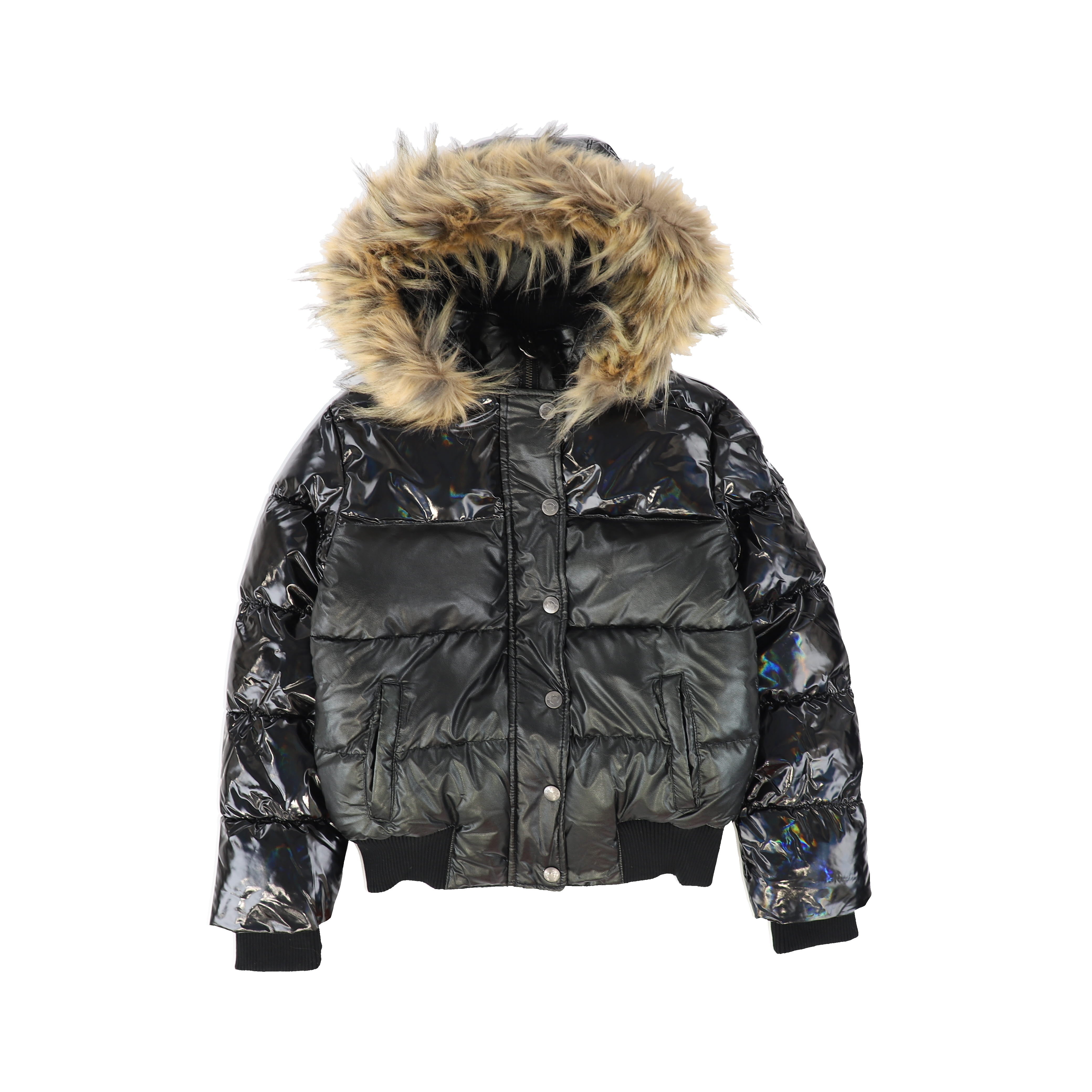 APPAMAN BLACK NATURAL FUR PUFFER COAT FINAL SALE Luibelle