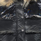 APPAMAN BLACK/NATURAL FUR PUFFER COAT