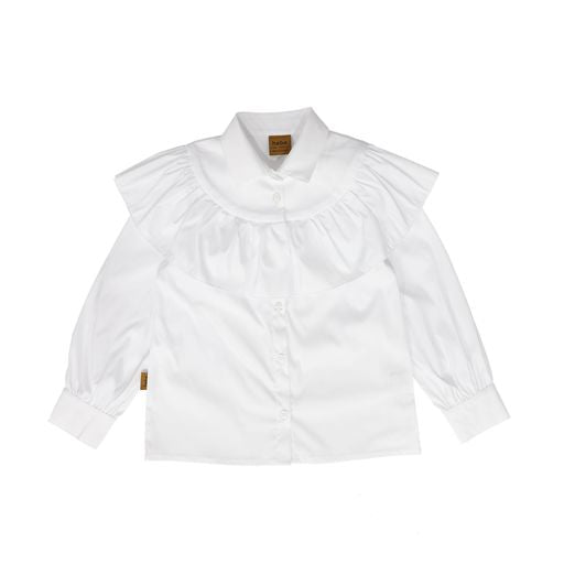 HEBE WHITE RUFFLE BLOUSE [Final Sale]