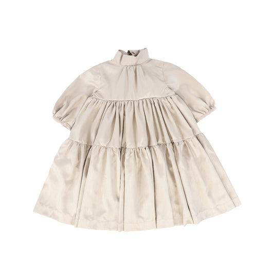 MUMMYMOON CHAMPAIGN RAW SILK TIERED DRESS [FINAL SALE]