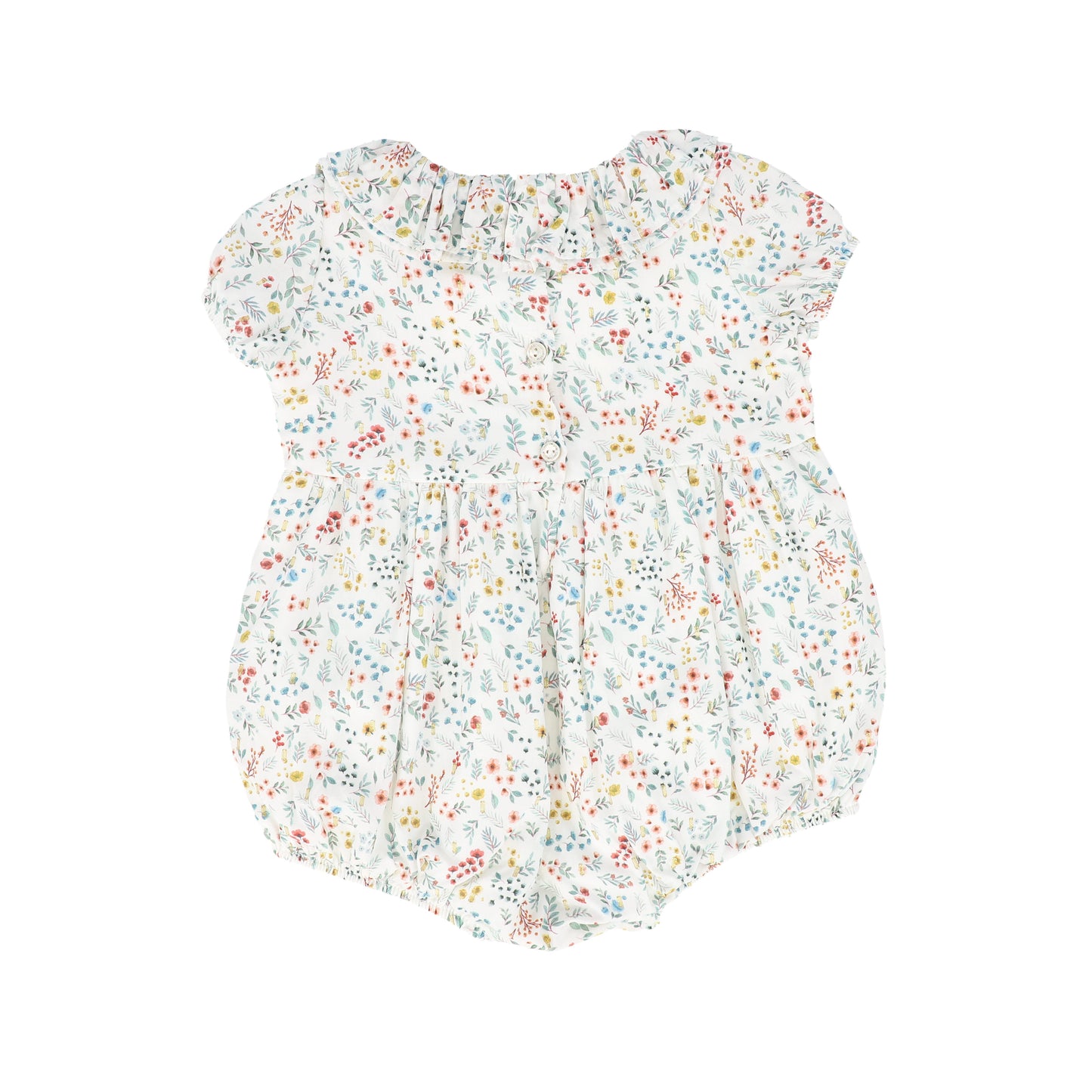 COSMOSOPHIE WHITE GARDEN FLORAL PRINTED ROMPER [FINAL SALE]