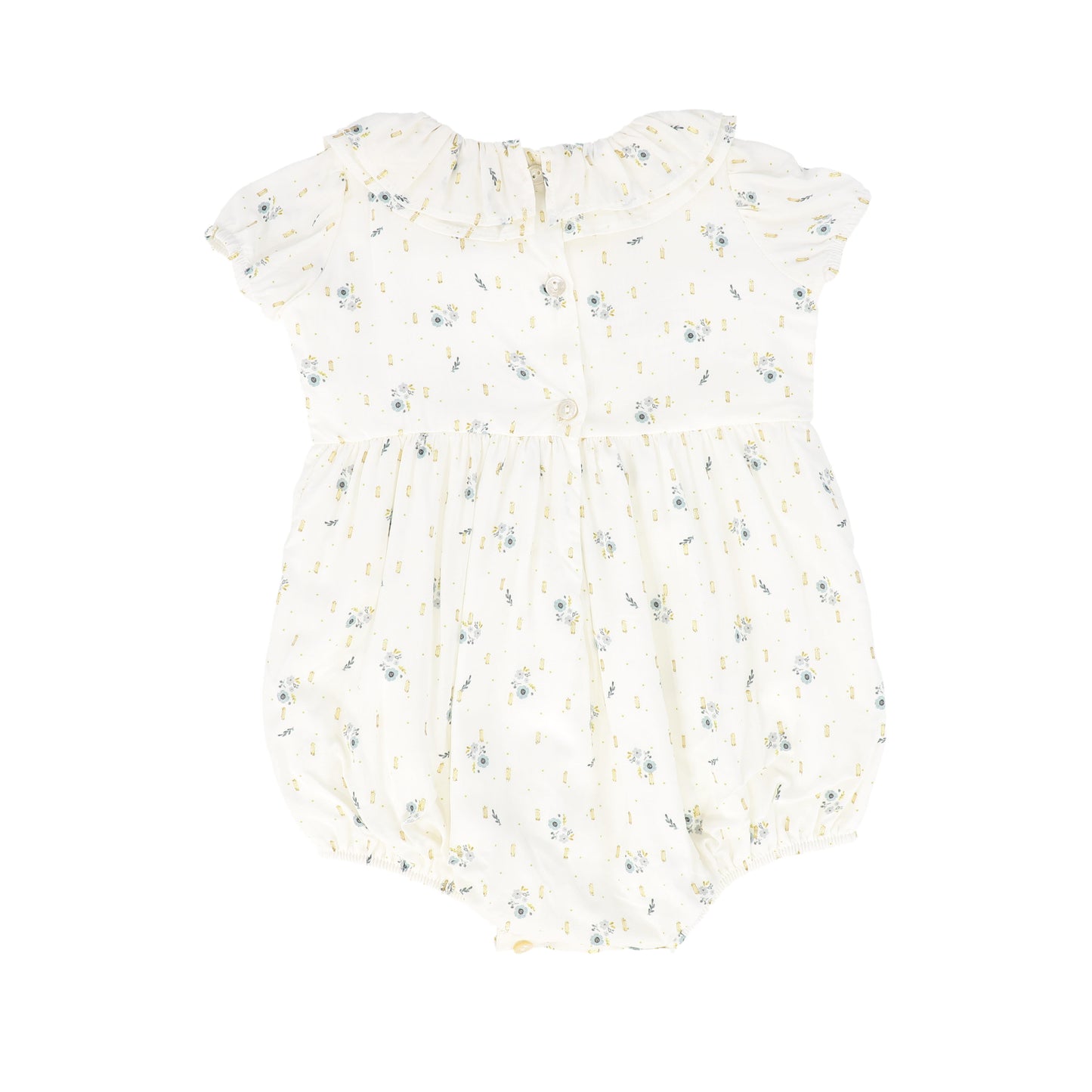 COSMOSOPHIE WHITE / BLUE FLORAL PRINTED ROMPER [FINAL SALE]