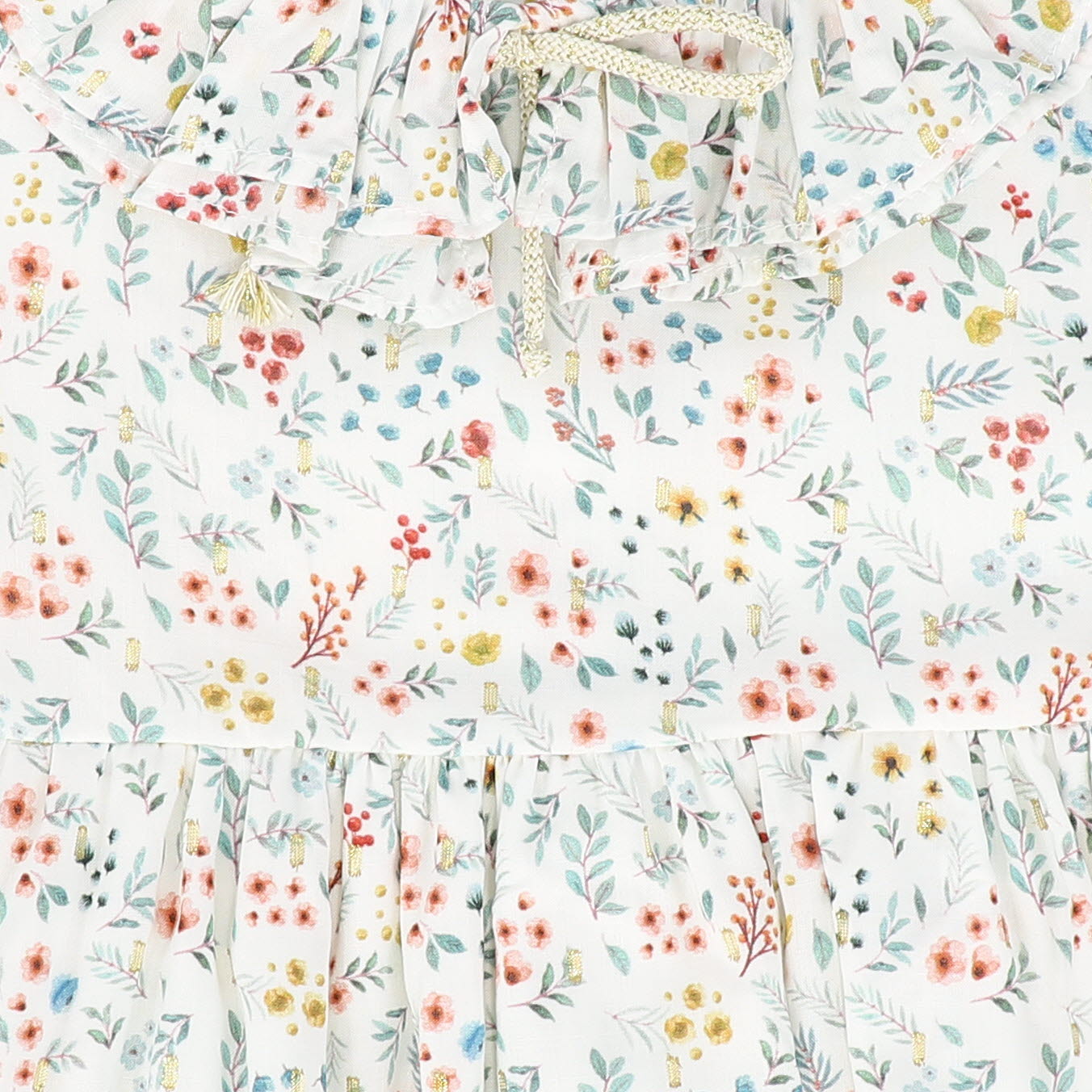 COSMOSOPHIE WHITE GARDEN FLORAL PRINTED ROMPER [FINAL SALE]