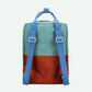 STICKY LEMON GREEN/ORANGE COLOR BLOCK POCKET BACKPACK
